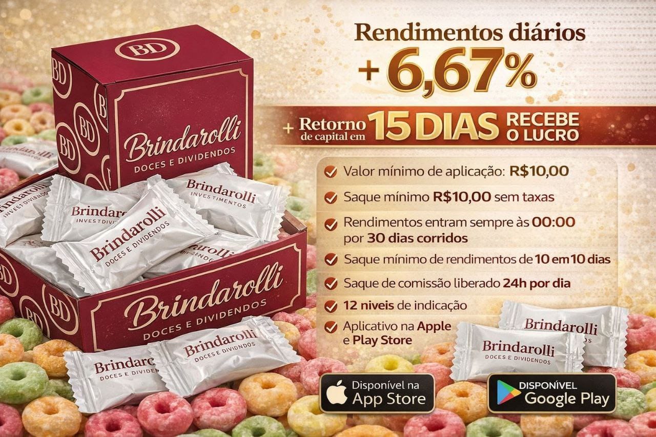 Brindarolli Investimentos Paga 6,67% Ao Dia Mínimo 10,00
